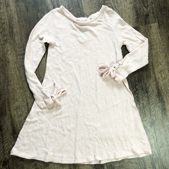 btween Other - Btween Girls Size 7 Blush Pink Long Tie Sleeve Keyhole Back Tunic Sweater Shirt